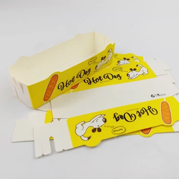 Hot-Dog Tálca Tálca Szolgáló Doboz Hajók Jogosultja Snack Egyszer Használatos Konténerek Csirkét Venni Karton Hajó Nyitott Konténer Krumpli