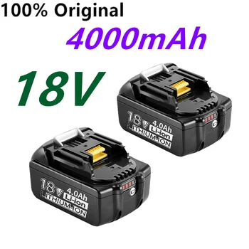 100% Eredeti Makita 18V 4000mAh Újratölthető elektromos Szerszámok Makita Akkumulátor LED-es Li-ion-Csere LXT BL1860B BL1860 BL1850